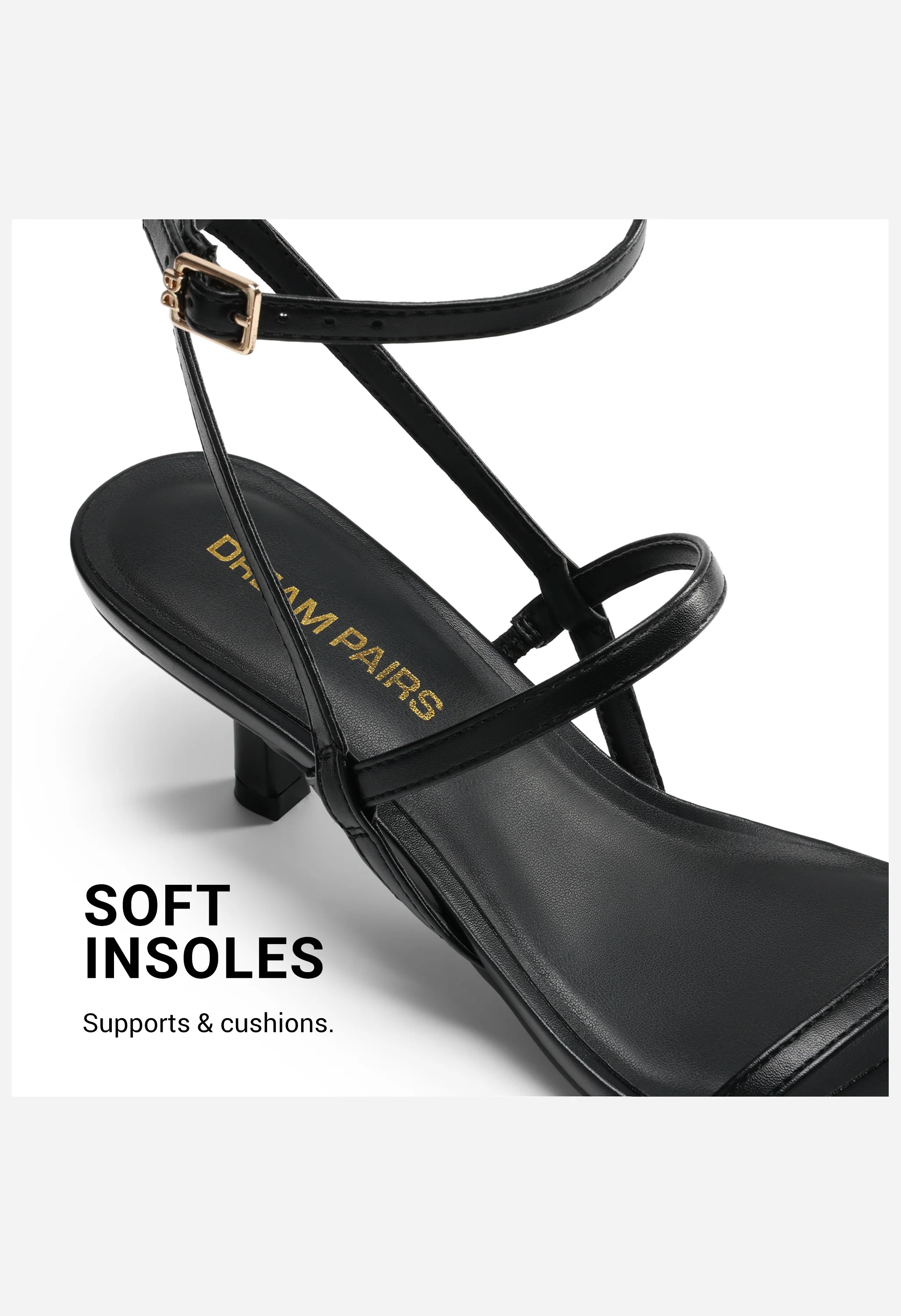 Strappy Square Kitten Heels - Image 5