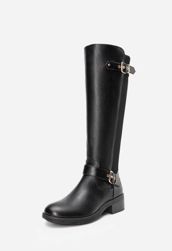 Knee-High Motorcycle Buckle Boot - Image 3