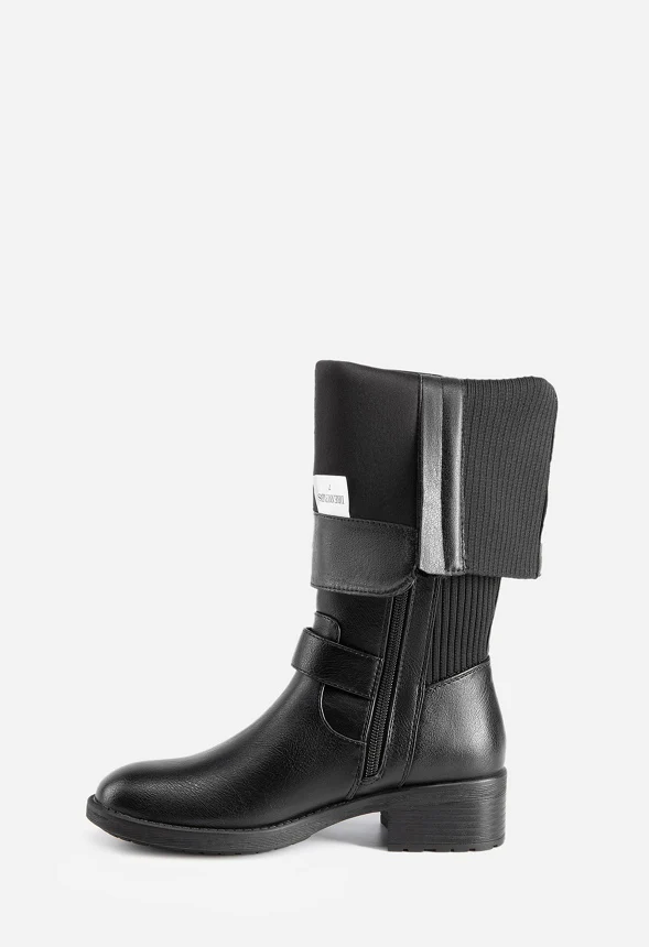 Knee-High Motorcycle Buckle Boot - Image 5