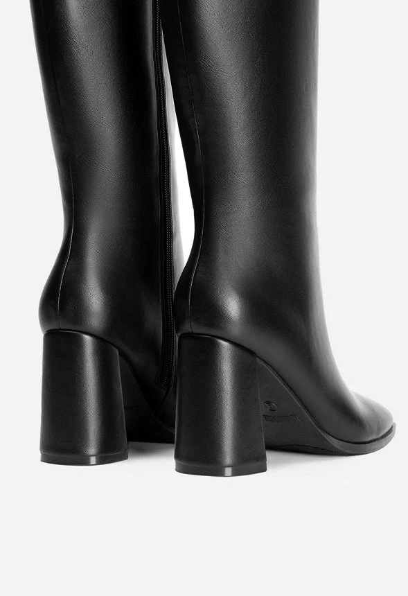 Knee-High Square Toe Heeled Boot - Image 5