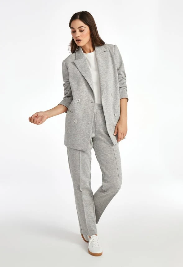 Knit Boyfriend Twill Blazer - Image 2