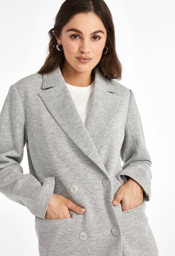 Knit Boyfriend Twill Blazer - Image 4