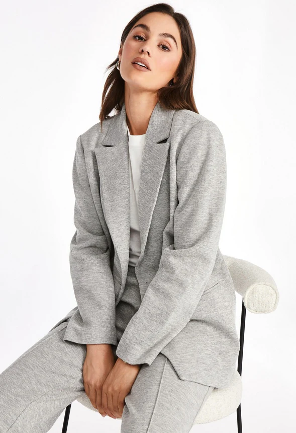 Knit Boyfriend Twill Blazer - Image 5