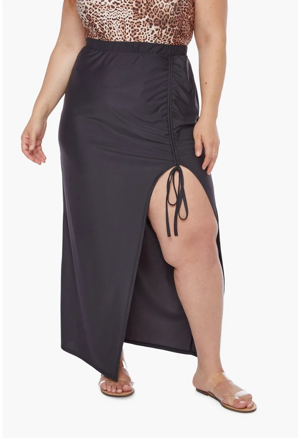 Knotted Front Slit Maxi Skirt - Image 2
