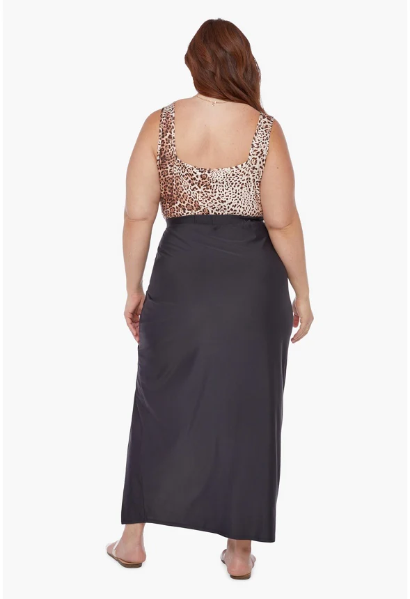 Knotted Front Slit Maxi Skirt - Image 3