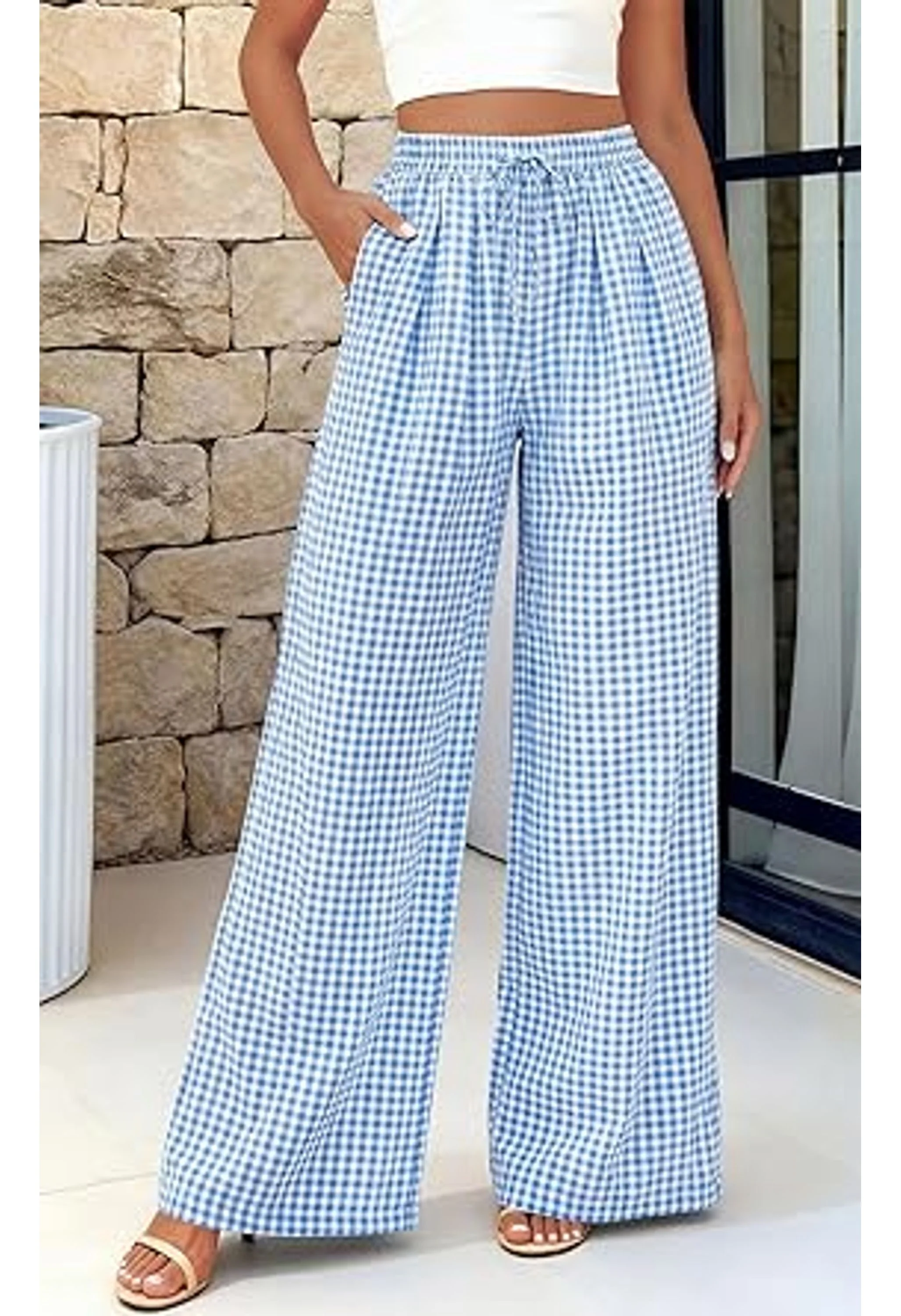 Women's Lightweight Floral Wide Pants - Image 2