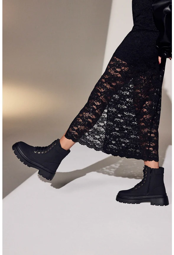 Lace Mock Neck Midi Dress - Image 4