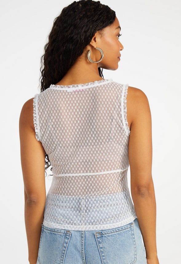 Lace Tie Front Tank - Image 2