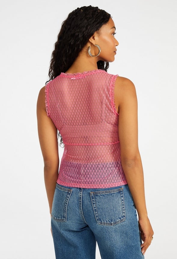 Lace Tie Front Tank - Image 2