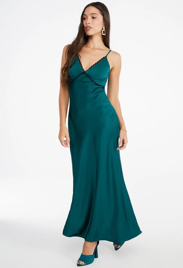 Lace Trim Maxi Slip Dress - Image 3