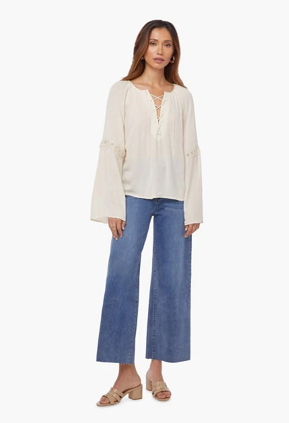 Lace Up Blouse - Image 3