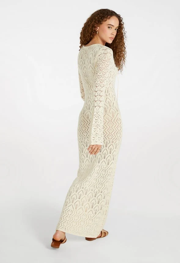 Lace-Up Crochet Dress - Image 2