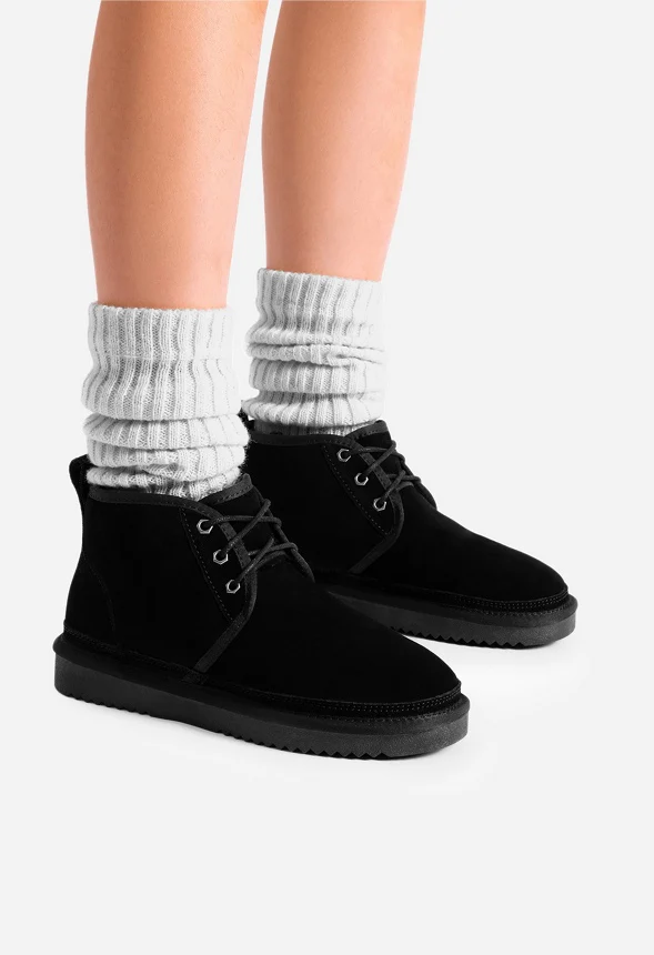 Lace-Up Warm Suede Bootie - Image 2