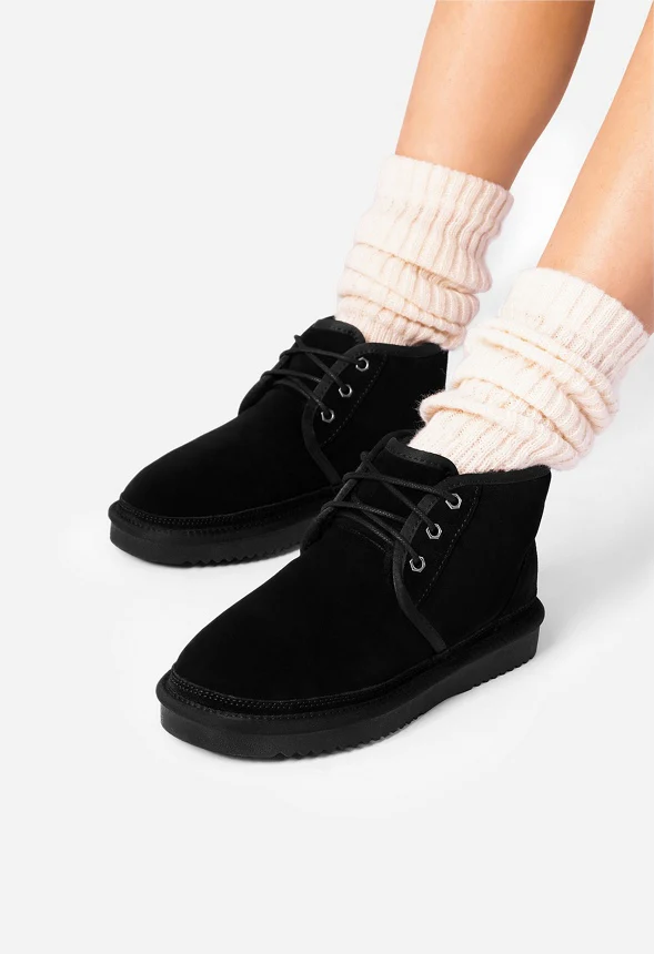 Lace-Up Warm Suede Bootie - Image 8
