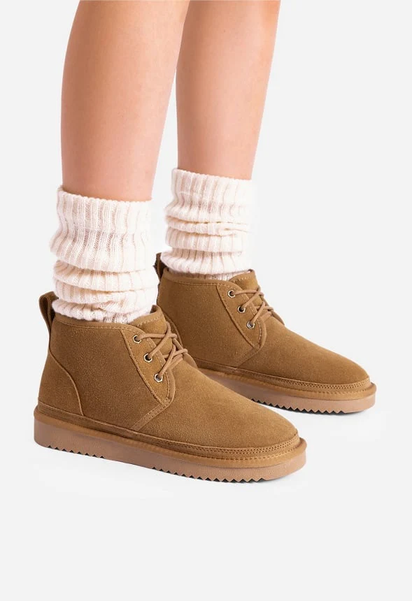 Lace-Up Warm Suede Bootie - Image 2