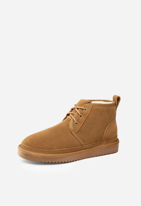 Lace-Up Warm Suede Bootie - Image 3