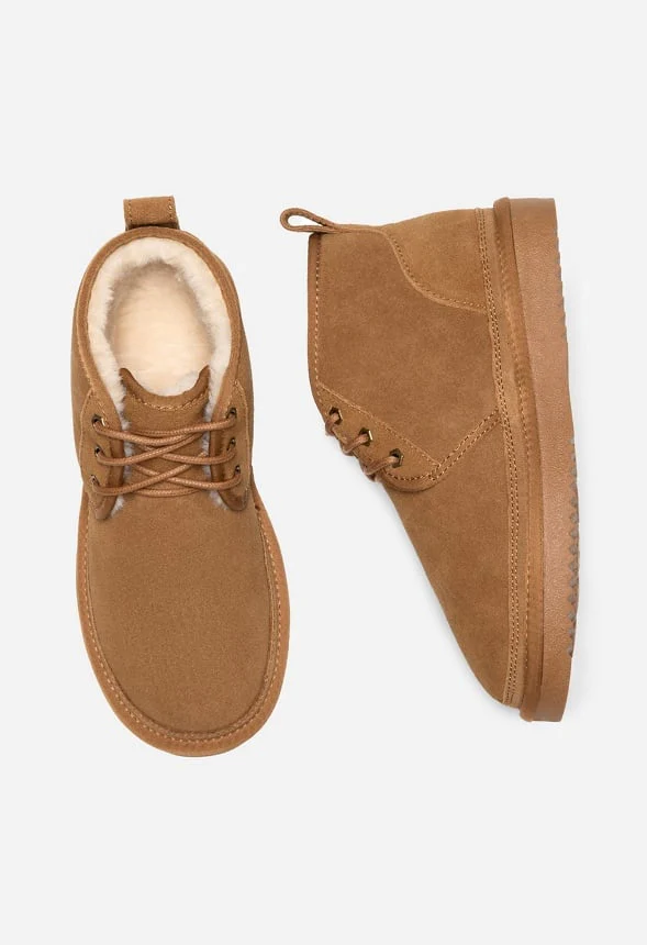 Lace-Up Warm Suede Bootie - Image 4
