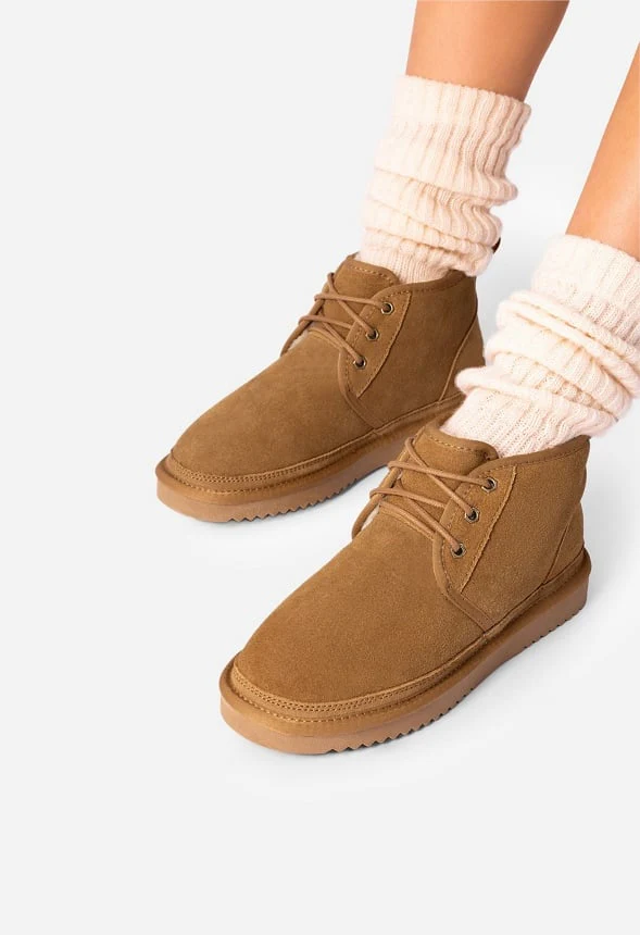Lace-Up Warm Suede Bootie - Image 8