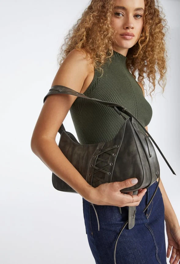 Laced-Up Detail Shoulder Bag - Image 2