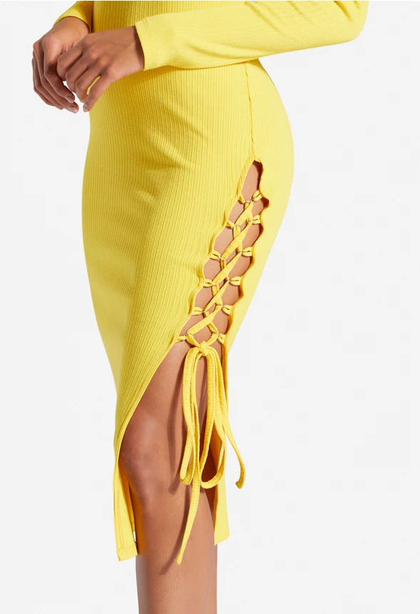 Lacing Up Midi Dress - Image 3