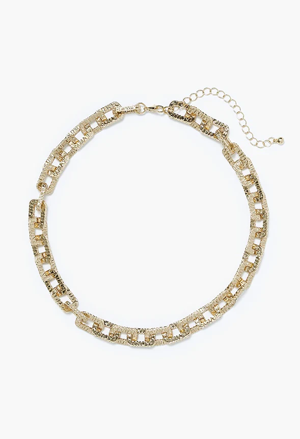 Lana Textured Oval Link Necklace - Image 3