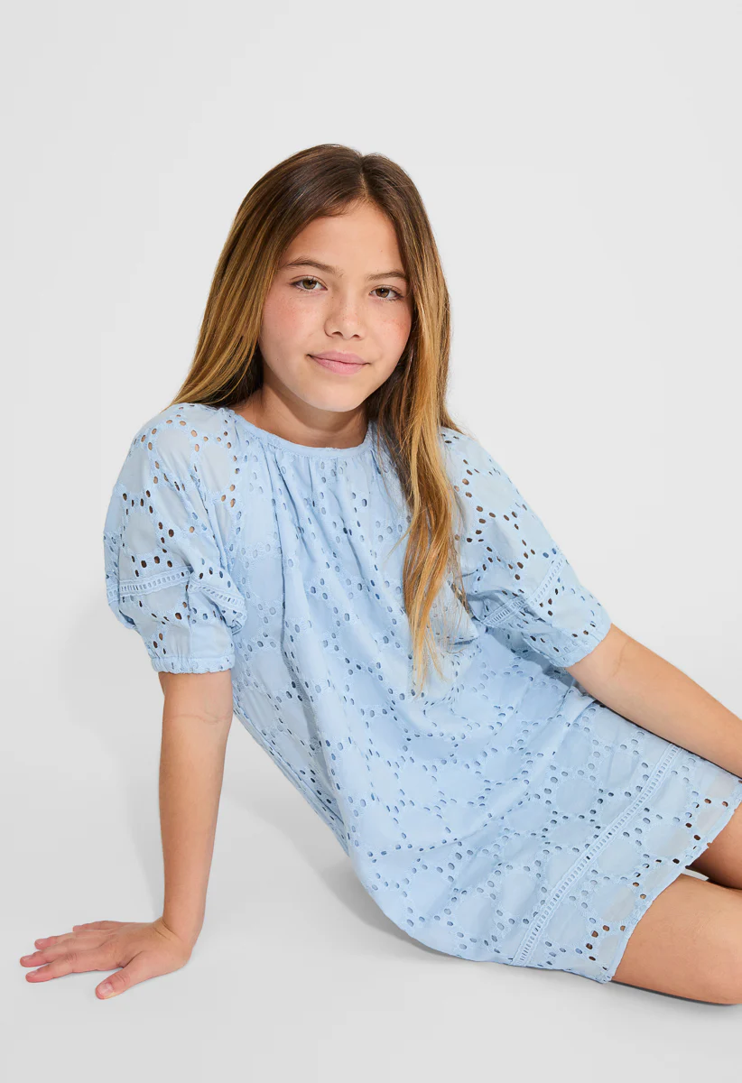 Lantern Sleeve A-Line Mini Dress - Image 3