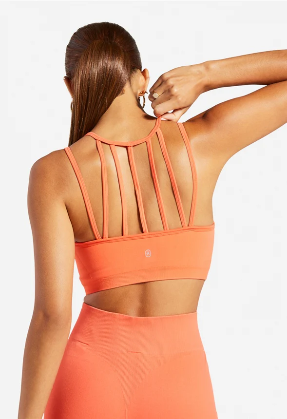 Lattice Back Seamless Sports Bra - Image 2