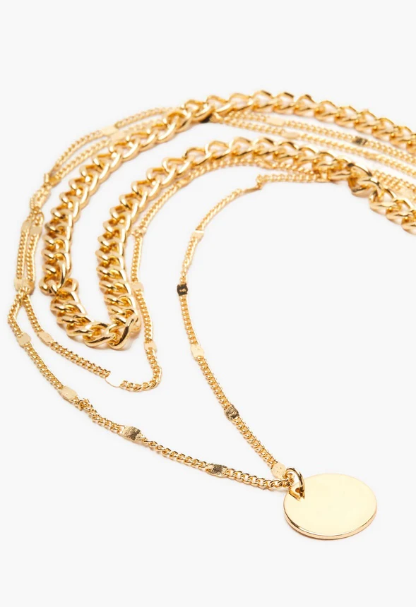 Layered Necklace With Coin - Image 2