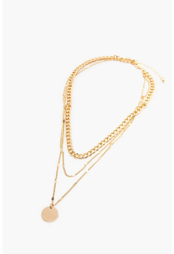 Layered Necklace With Coin - Image 3