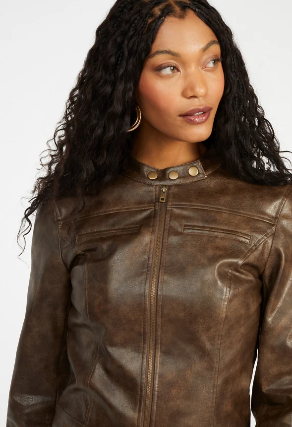 Leather Moto Jacket - Image 3