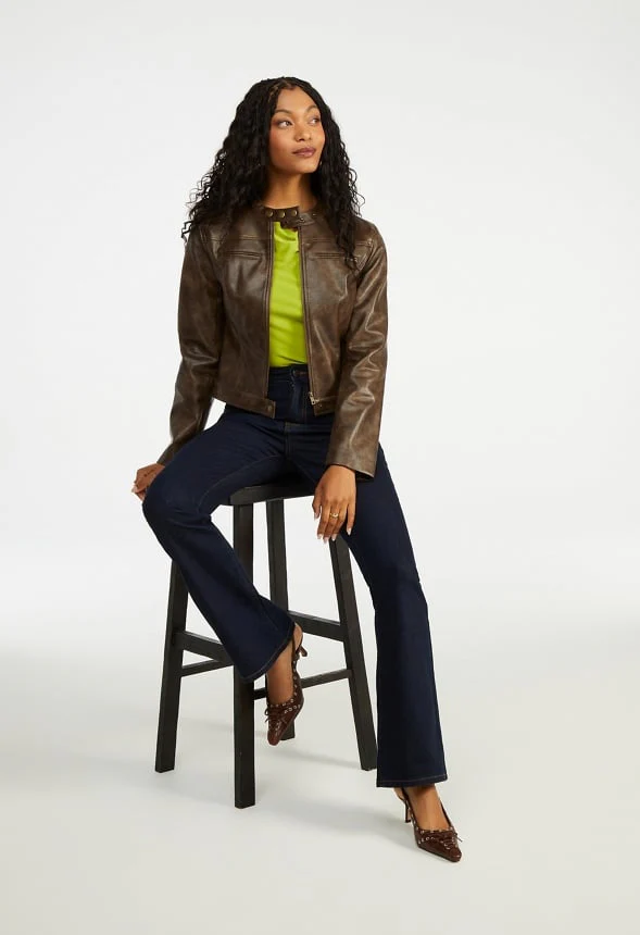 Leather Moto Jacket - Image 4