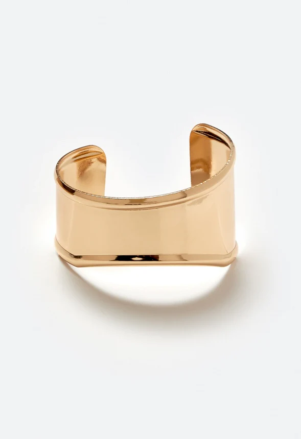 Lei Adjustable Chunky Smooth Metal Cuff Bracelet - Image 2