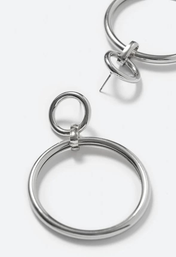 Leia Linked Smooth Ring Drop Earrings - Image 3