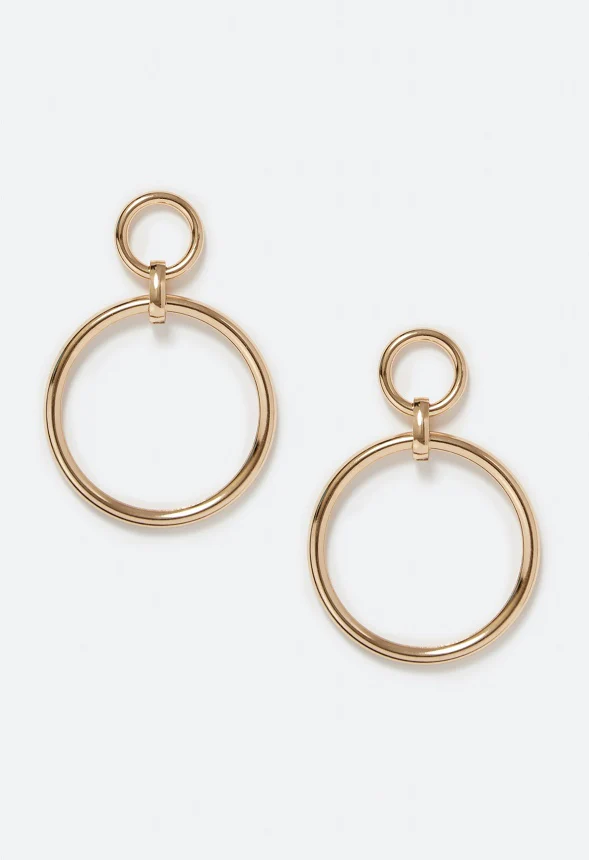 Leia Linked Smooth Ring Drop Earrings - Image 2