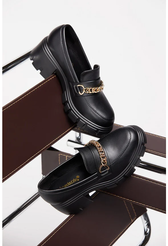 Leli Chain Detail Lug Sole Loafer - Image 6