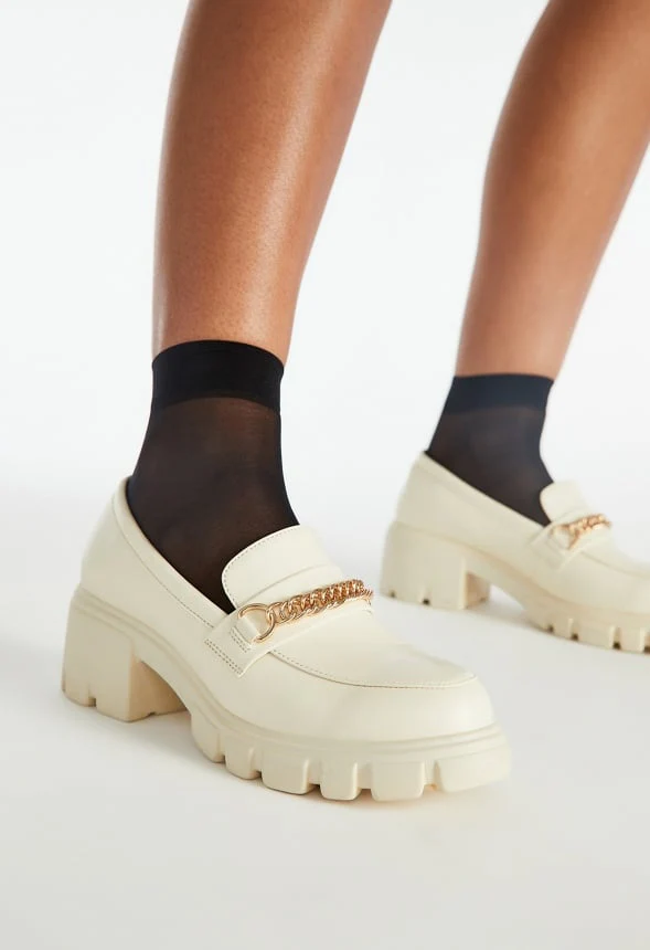 Leli Chain Detail Lug Sole Loafer - Image 7