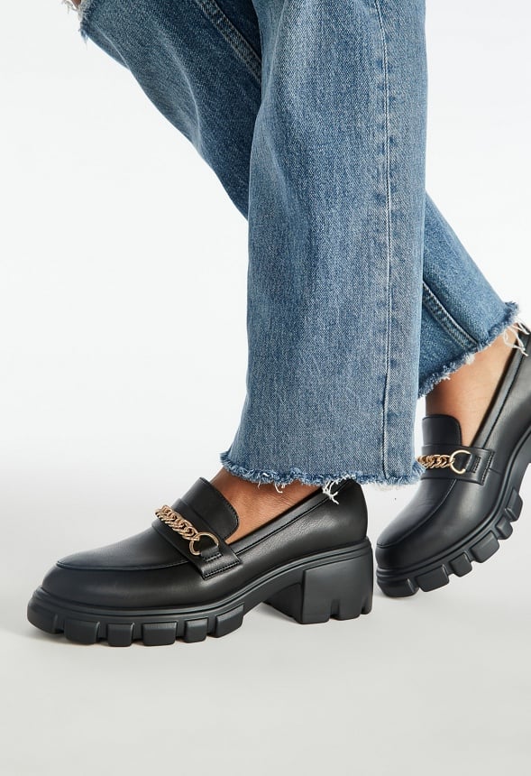 Leli Chain Detail Lug Sole Loafer - Image 5
