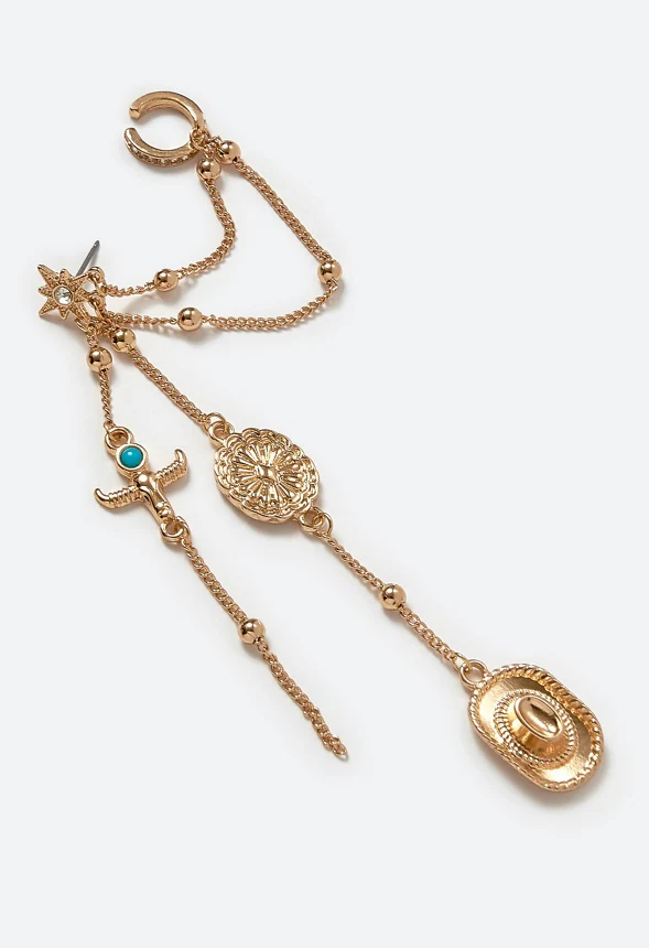 Lena Linked Rodeo Motifs Drop Earrings - Image 3