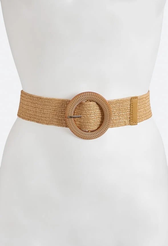 Lena Raffia Belt With Oval Buckle - Image 2