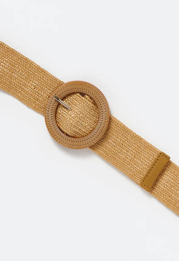 Lena Raffia Belt With Oval Buckle - Image 3