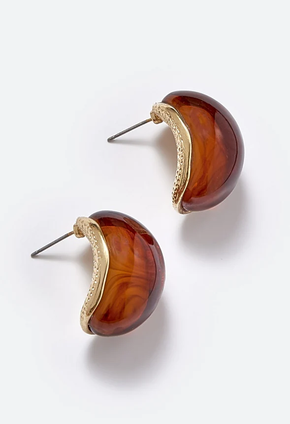 Lena Statement Domed Resin Stud Earrings - Image 3