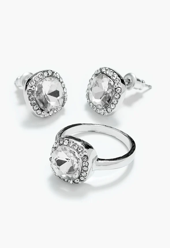 Leona Crystal Ring And Stud Set - Image 3