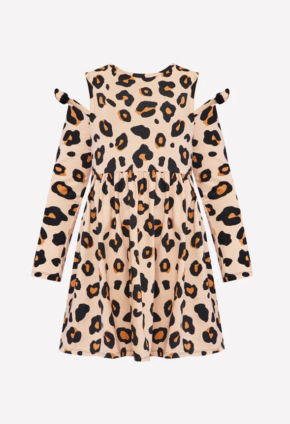 Leopard Cold Shoulder Dress - Image 2
