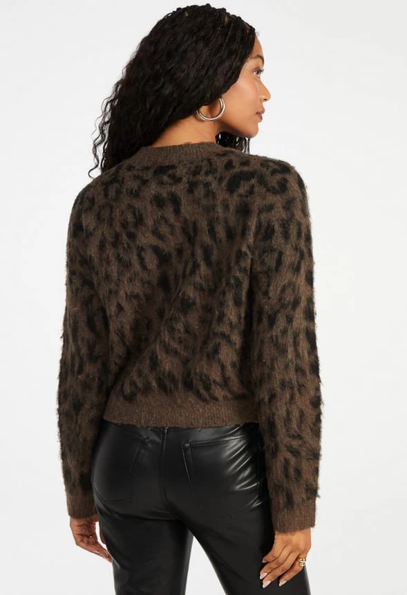Leopard Jacquard Cardigan - Image 3