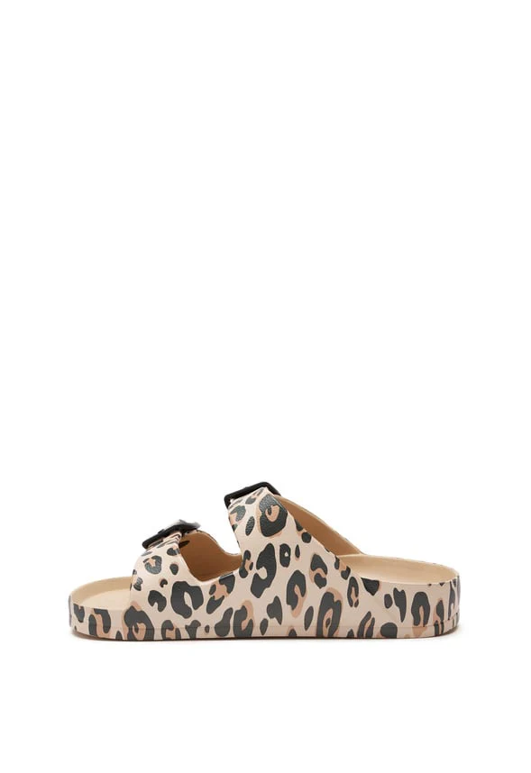 Leopard Rubber Buckle Slide Sandal - Image 4