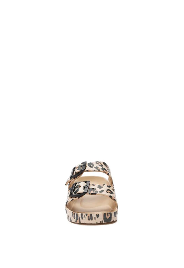 Leopard Rubber Buckle Slide Sandal - Image 5