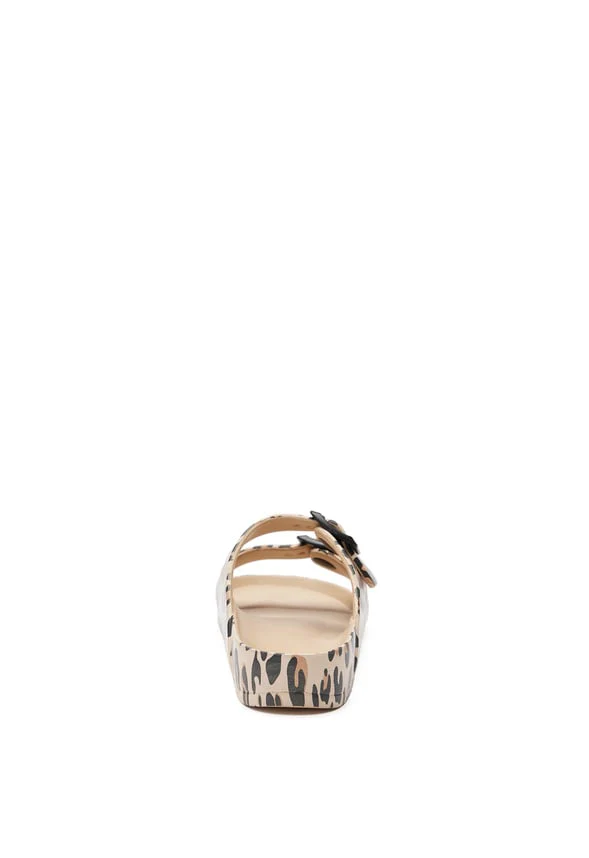 Leopard Rubber Buckle Slide Sandal - Image 6