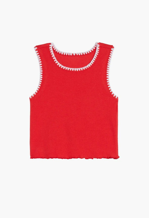 Lettuce Hem Cropped Tank - Image 4