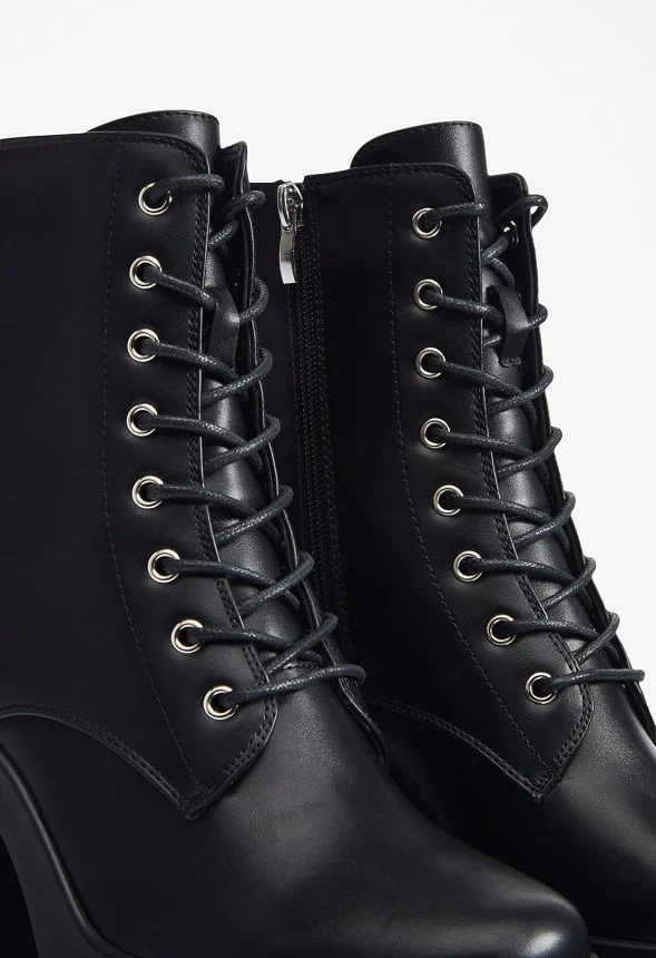 Letty Block Heeled Lace-Up Bootie - Image 10