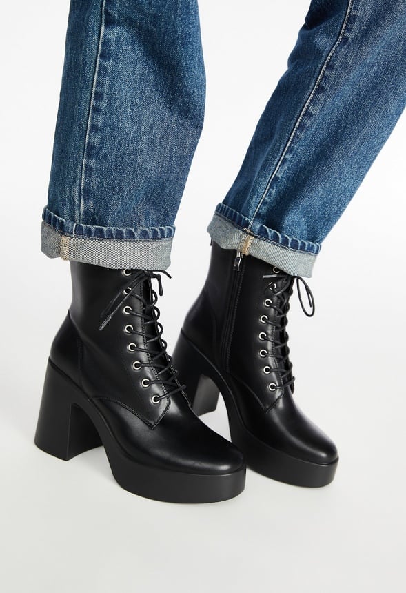 Letty Block Heeled Lace-Up Bootie - Image 2